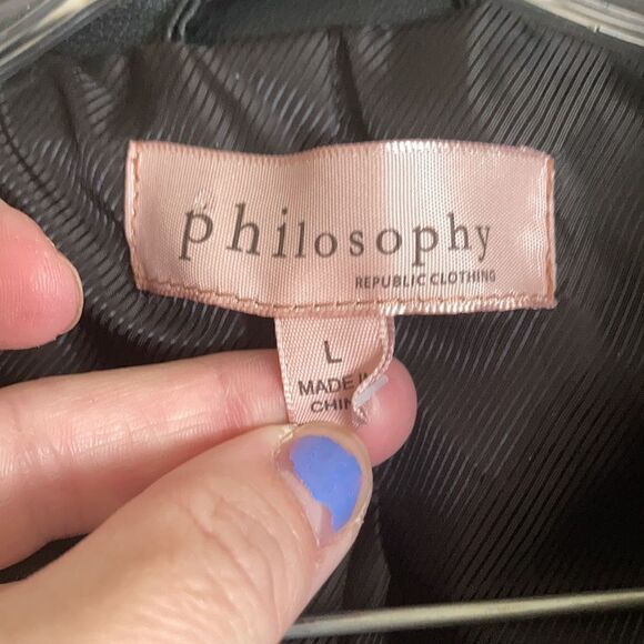 Philosophy Black Faux Leather Jacket - Picture 4 of 9